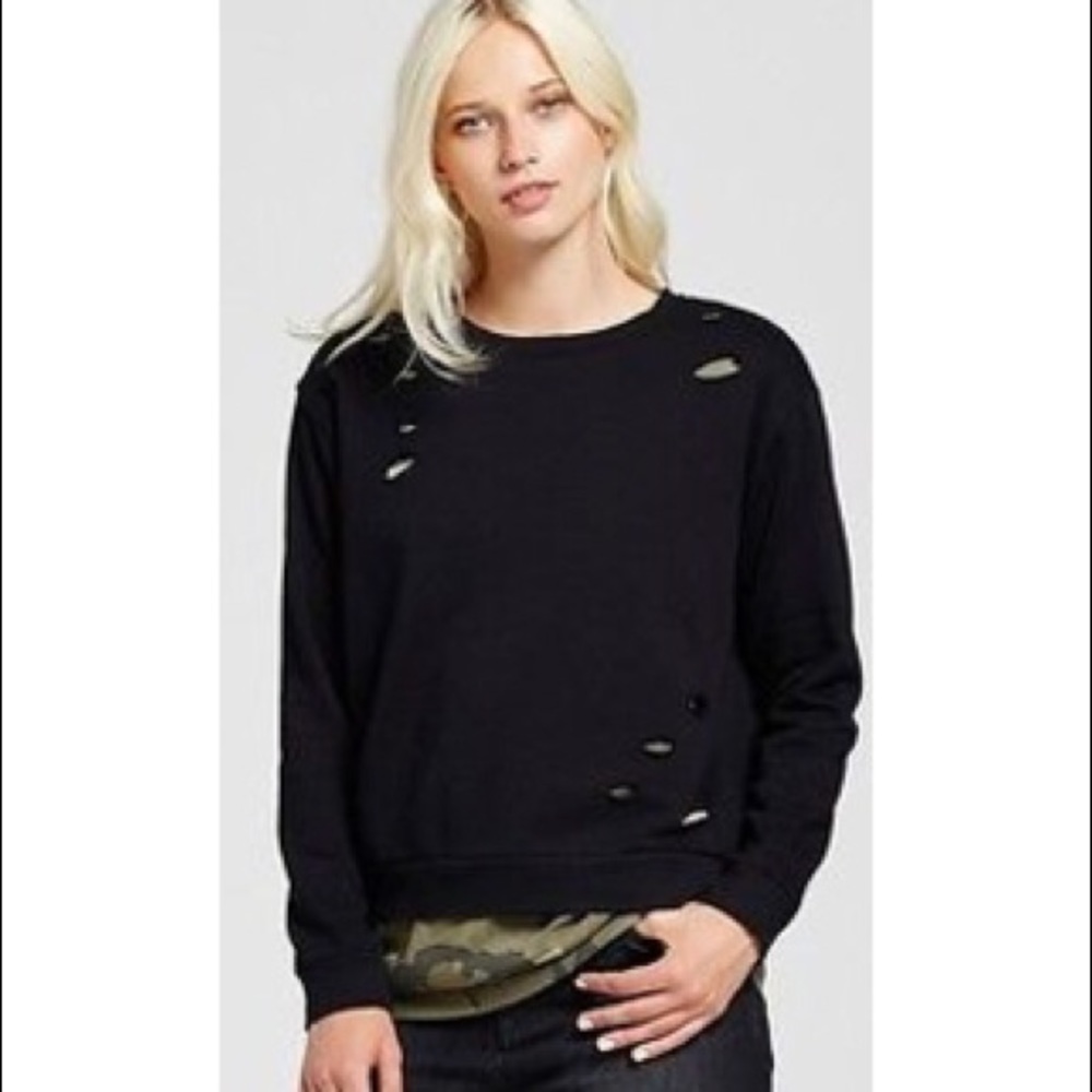 French Terry Sweatshirt with camo print